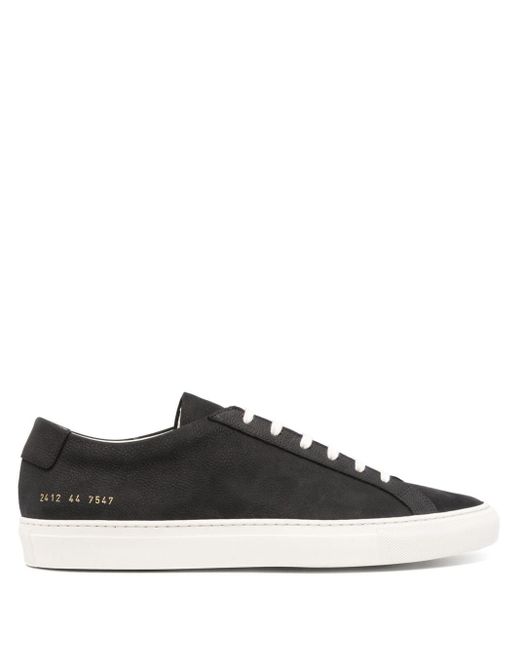 Common Projects Black Logo-Print Leather Sneakers for men