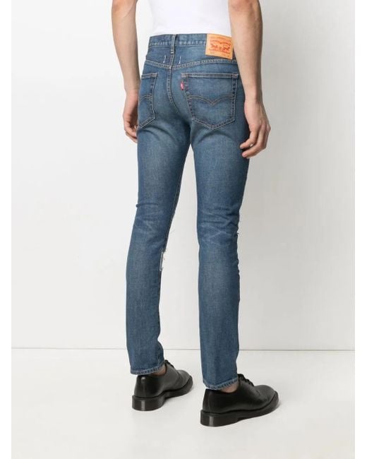 Junya Watanabe Blue Patchwork Slim-fit Jeans for men