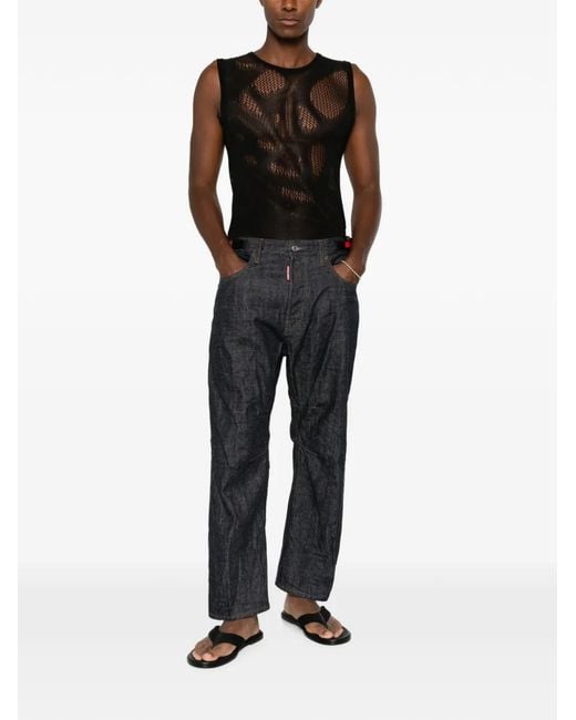 DSquared² Gray Kawaii Logo-Patch Jeans for men