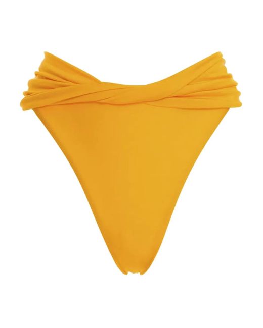 Agua Bendita Yellow Ruched Arabella Lily Bikini Bottoms