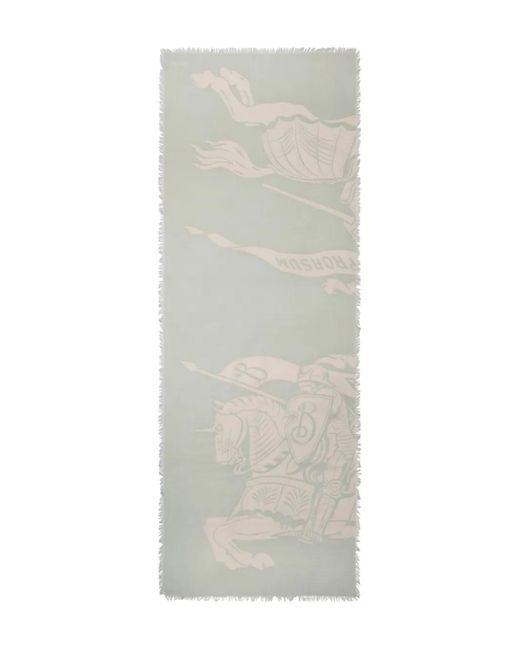 Burberry Natural Wide Knight Wool Scarf