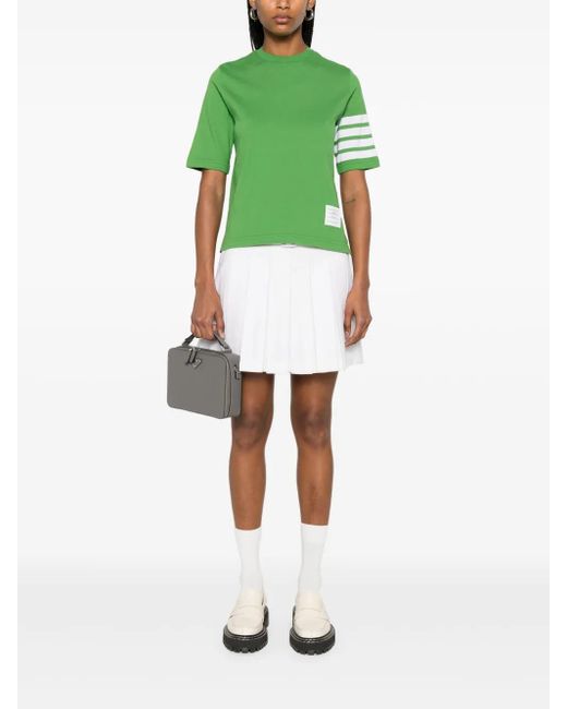 Thom Browne Green Jersey 4-Bar Short Sleeve Tee