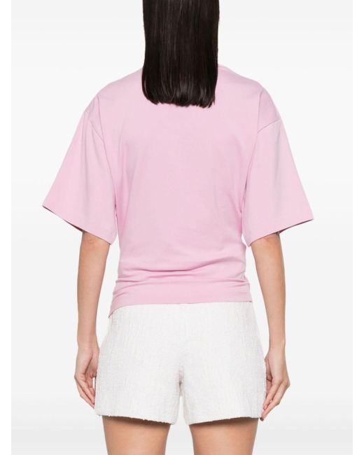 IRO Pink Alizee Gathered-detailing T-shirt