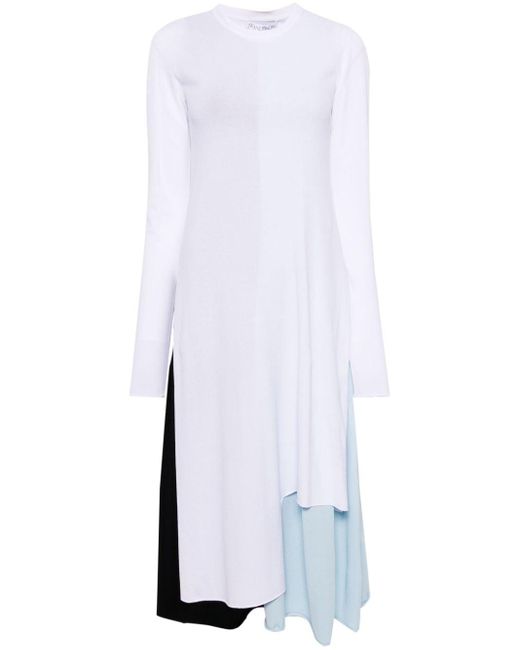 J.W. Anderson White Kleid in Colour-Block-Optik