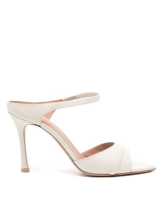 Malone Souliers White Una 90mm Leather Mules