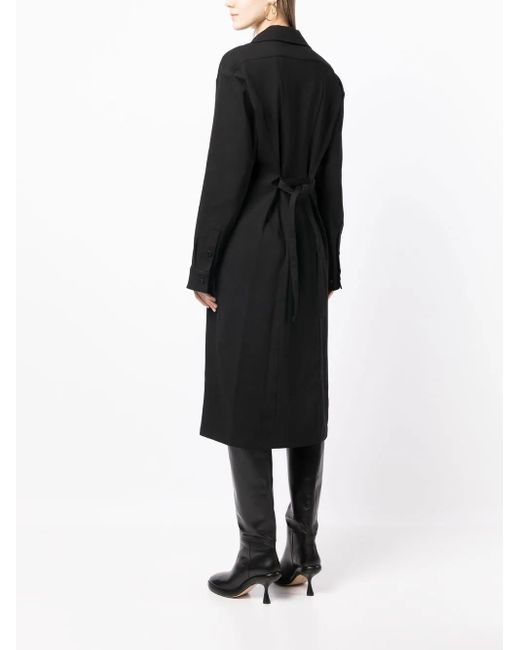 Lemaire Black Long-Sleeve Shirt Dress