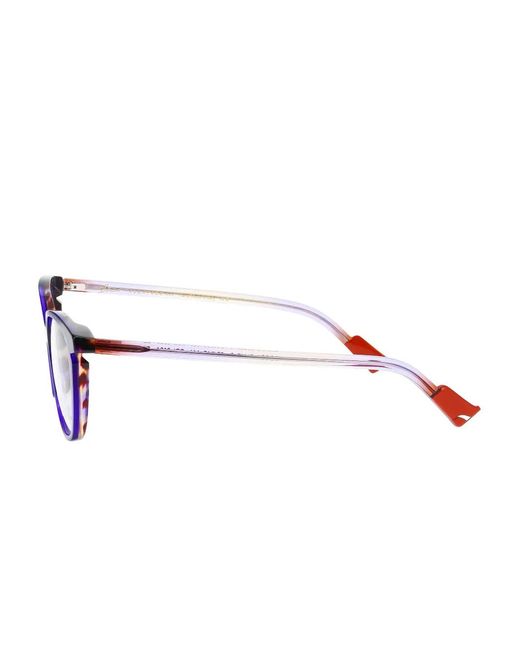 Face A Face Purple Rectangle-Frame Glasses
