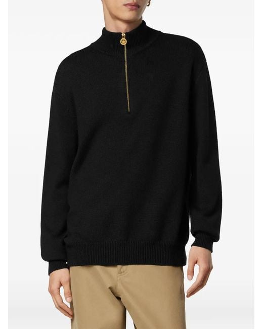 Versace Black Medusa Embroidered High Neck Sweater Size 50 for men