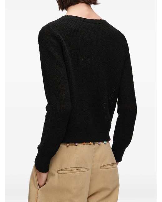 Bimba Y Lola Black Straight Cardigan With Stones