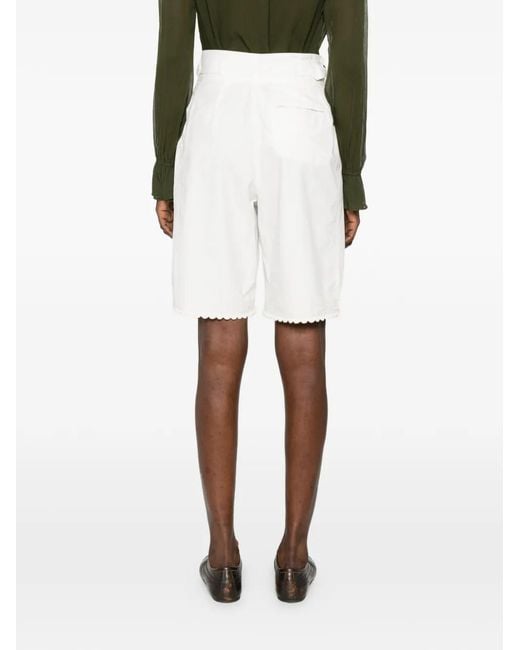 Bode White Closerie Scallop Shorts
