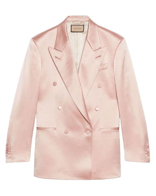 Gucci Pink Silk Double-breasted Jacket