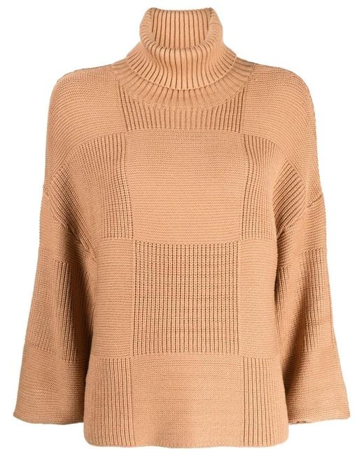 Staud Brown Benny Roll-Neck Jumper