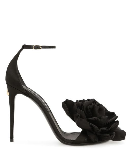Dolce & Gabbana Black Dolce & Gabbana Keira Satin Heel Sandals