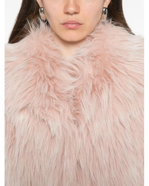 Patrizia Pepe Pink Cropped Fluffy Jacket
