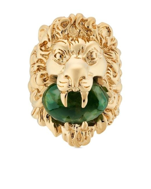 Bague à design tête de lion Gucci pour homme en coloris Metallic