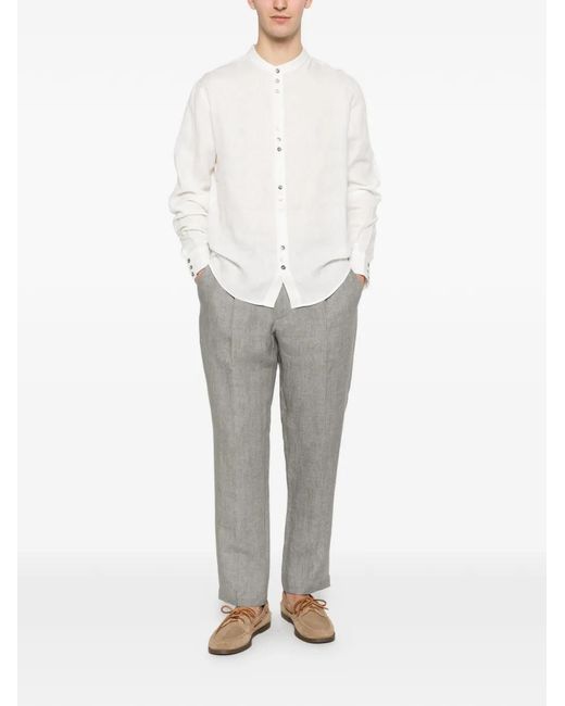Alpha Studio White Chemise À Boutonnière Sur Le Devant for men