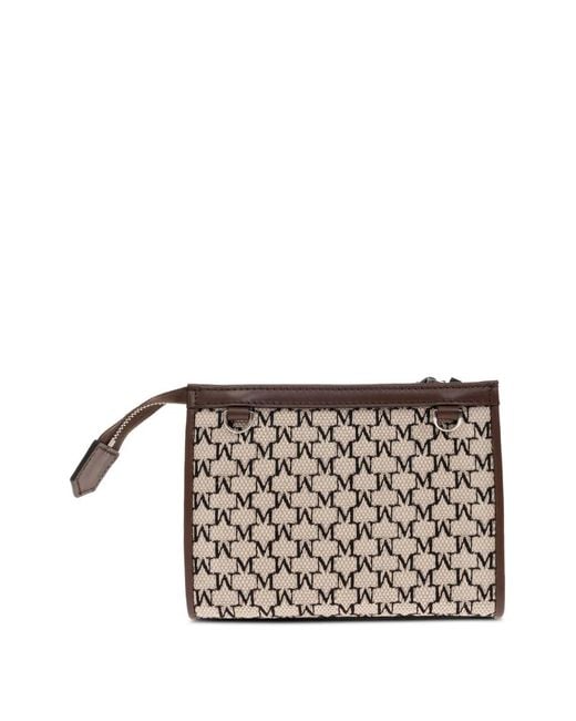 Max Mara White Monogram-Pattern Clutch Bag