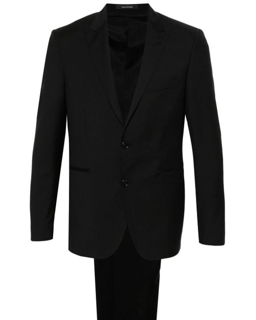 Tagliatore Black Single-breasted Virgin Wool Suit for men