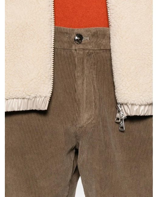 Cruna Gray Pleated Corduroy Trousers for men