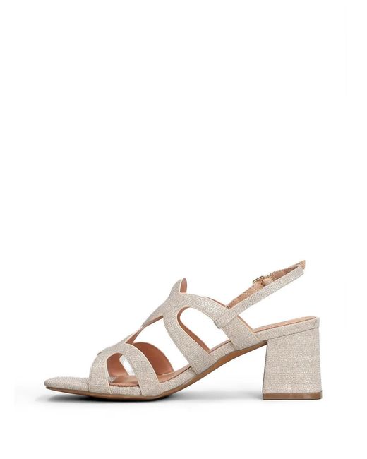 Bibi Lou Natural Glitter-Effect Cut-Out Sandals
