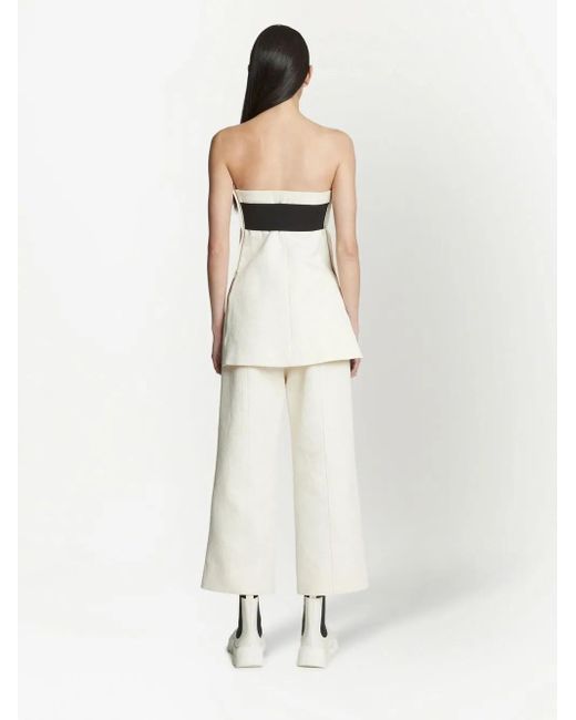 Proenza Schouler White Cotton Wool Jacquard Trousers