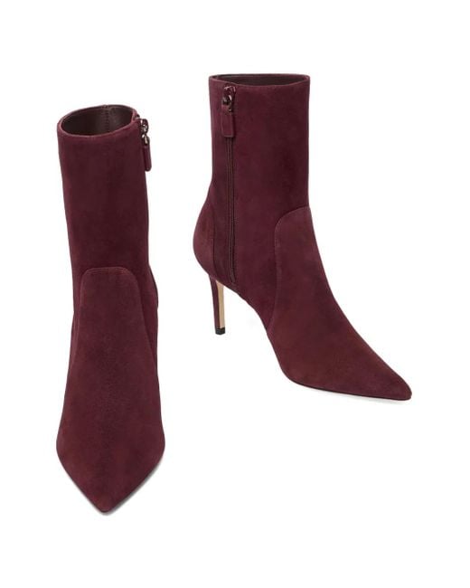 Stuart Weitzman Purple Stuart Power Stiefel mit spitzer Kappe 75mm