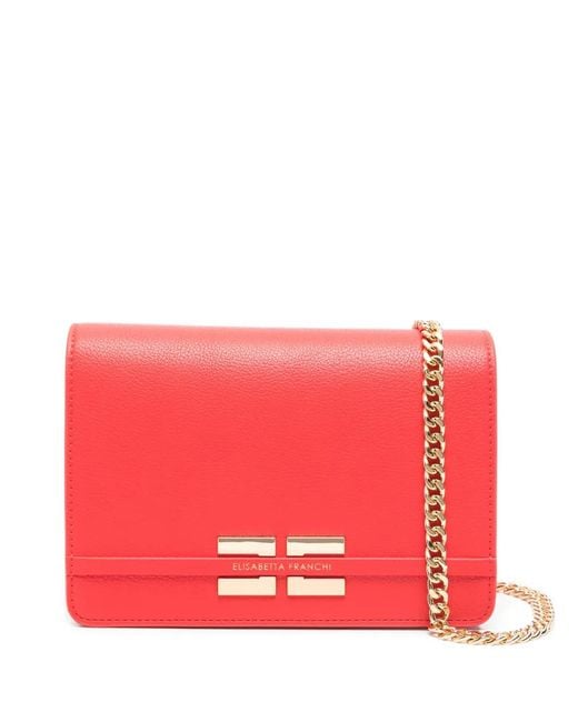 Elisabetta Franchi Red Chain Detail Shoulder Bag