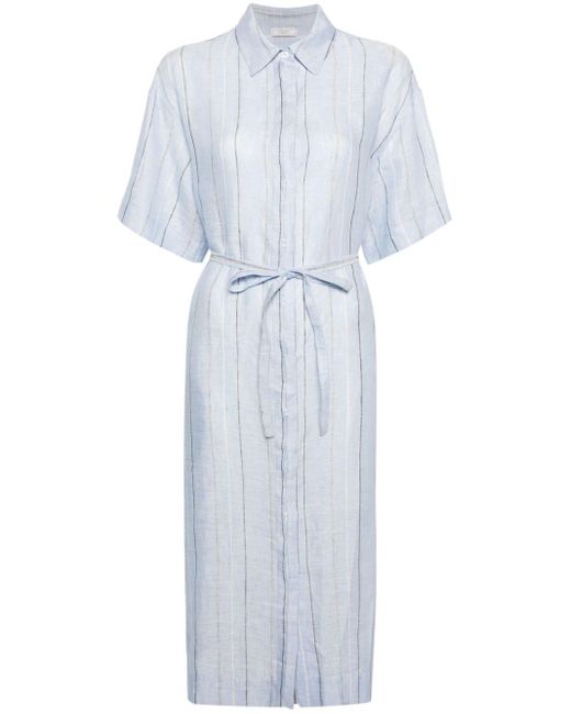 Robe-chemise à fines rayures Peserico en coloris White