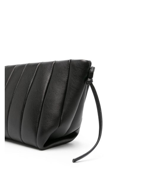 Maeden Black Boulevard Padded Leather Shoulder Bag