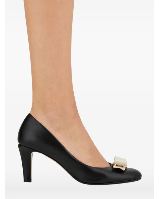Ferragamo Black Vara Bow Pumps