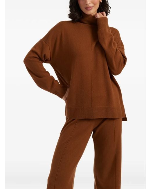 Chinti & Parker Brown Roll-Neck Slouchy Sweater