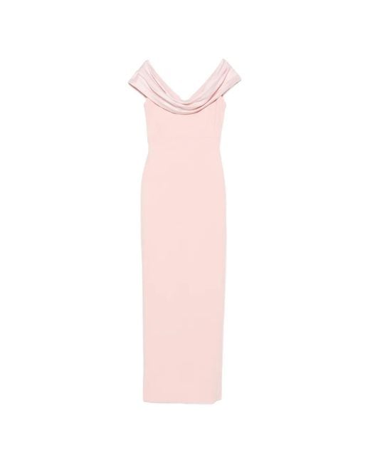 Solace London Pink Drapiertes Adele Maxikleid
