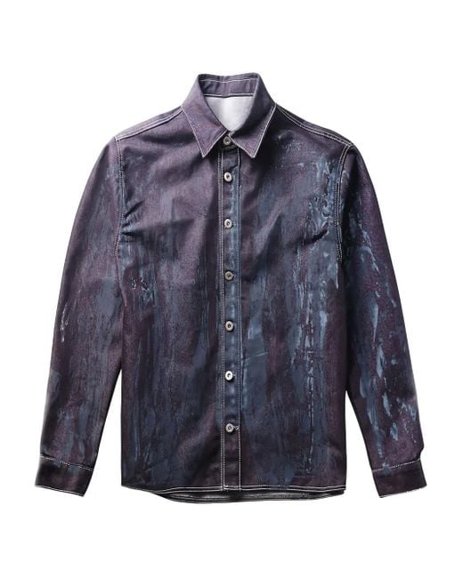 メンズ JUNTAE KIM トロンプルイユ デニムシャツ Blue