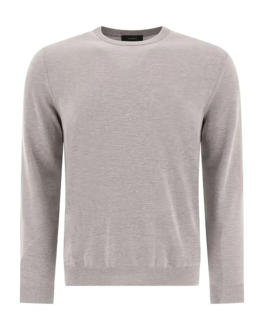 Zanone Gray Crew-Neck Sweater for men