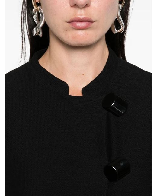 Emporio Armani Black Schwarze Asymmetrische Jacke Lange Ärmel