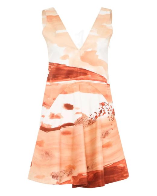 Robe Imprimée À Col V J.W. Anderson en coloris Orange