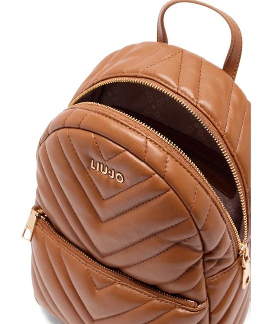 Liu Jo Brown Quilted Chevron Backpack
