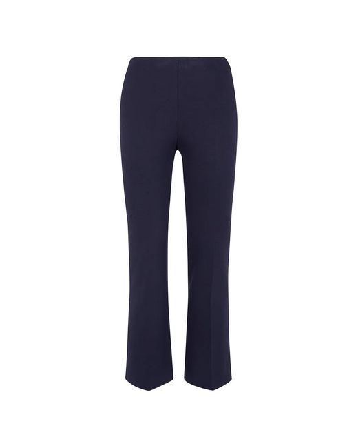 Liviana Conti Blue Pressed-Crease Flared Trousers