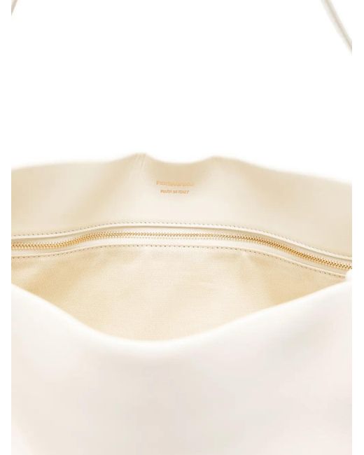 Ferragamo White Sac À Bandoulière En Cuir À Boucle