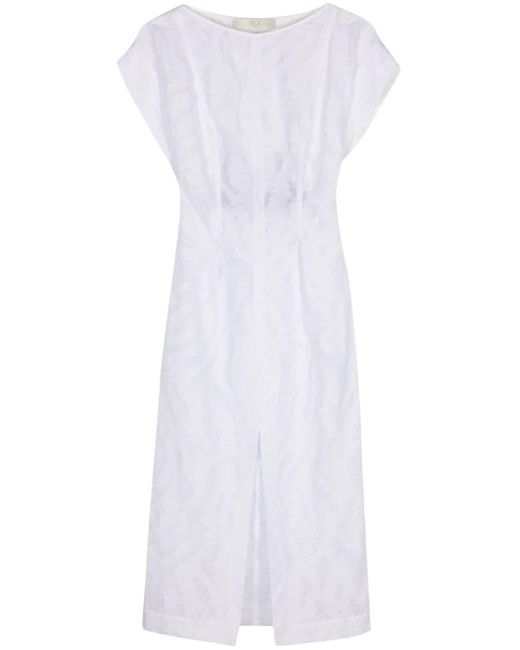 Tela White Cut-out Detailed Midi Dress