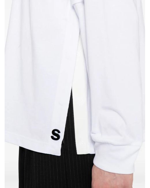 Sacai White Cotton Layered T-Shirt for men