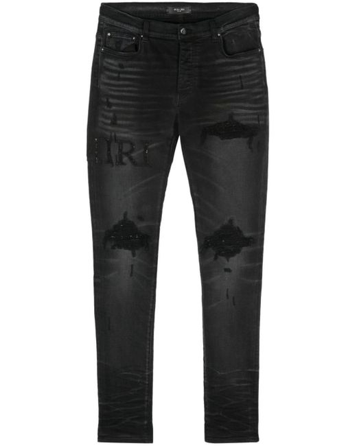 Amiri Jeans Met Geborduurd Logo in het Black voor heren