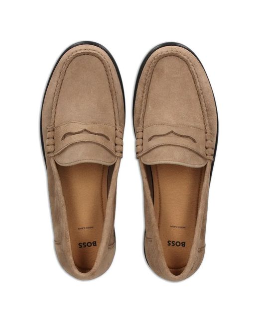 Boss Brown Penny Loafers for men