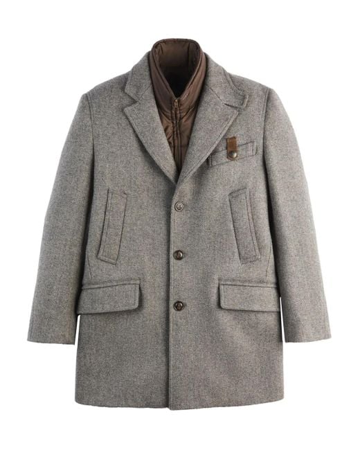 メンズ Fay デュプレックス ウールブレンドコート Gray
