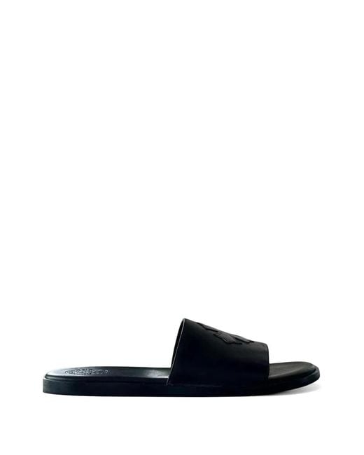 Chrome Hearts Blue Logo-Patch Leather Sandals for men