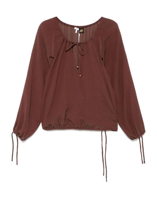 Loewe Brown Seersucker Blouse