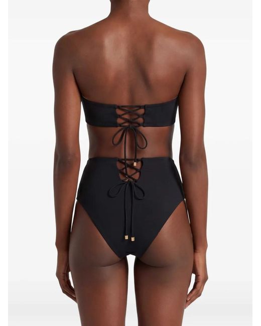 Kiki de Montparnasse Black Lace-Up Hw Bikini Bottom