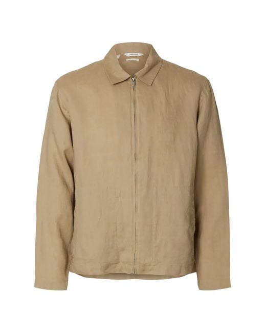 SELECTED Natural Zip-Up Shirt Jacket for men