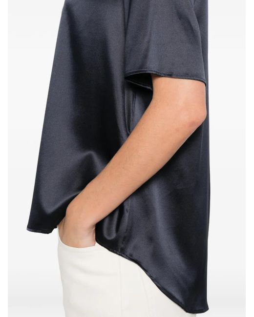 Purotatto Blue Short-Sleeve Blouse