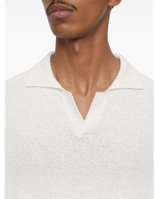 Closed White Fine-knit Cotton Polo Shirt for men